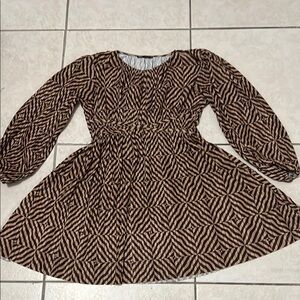 Zara Brown and Tan Striped Dress